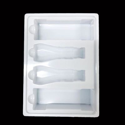 Kit per la cura della pelle inserire vassoio bianco PS imballaggio in plastica Blister modellato vassoio per cosmetici set