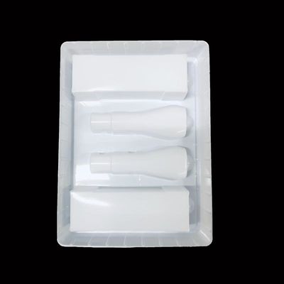 Kit per la cura della pelle inserire vassoio bianco PS imballaggio in plastica Blister modellato vassoio per cosmetici set