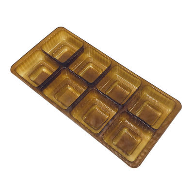 Confezione personalizzata con 6 compartimenti di color ambra per la scatola di plastica Mooncake