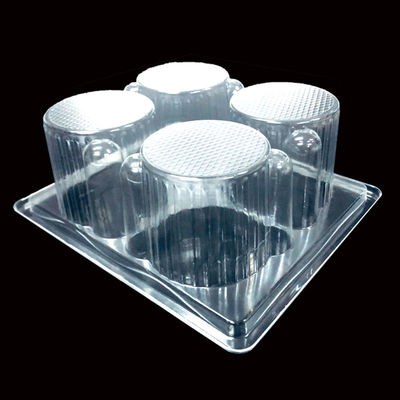 Grado alimentare 4 confezionare scatole di plastica per cupcake usa e getta muffin tipo PET di plastica