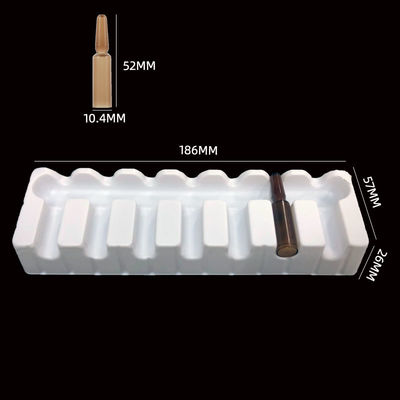 Imballaggio di plastica semicercato Blister bianco in PET Introduzione del vassoio per le fiale