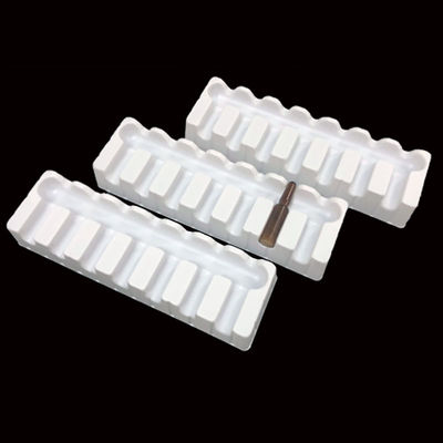 Imballaggio di plastica semicercato Blister bianco in PET Introduzione del vassoio per le fiale