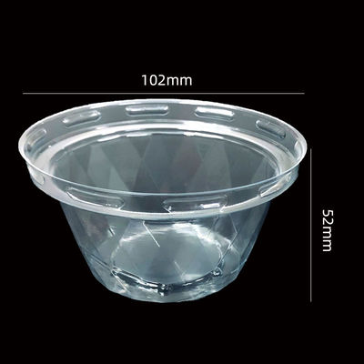 Capo di tazza PET trasparente per il caffè Boba latte tè yogurt forma cristallina personalizzabile